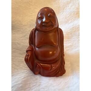 Vintage Happy Buddha Laughing Buddha Resin Figurine Brown Statue 2.5"